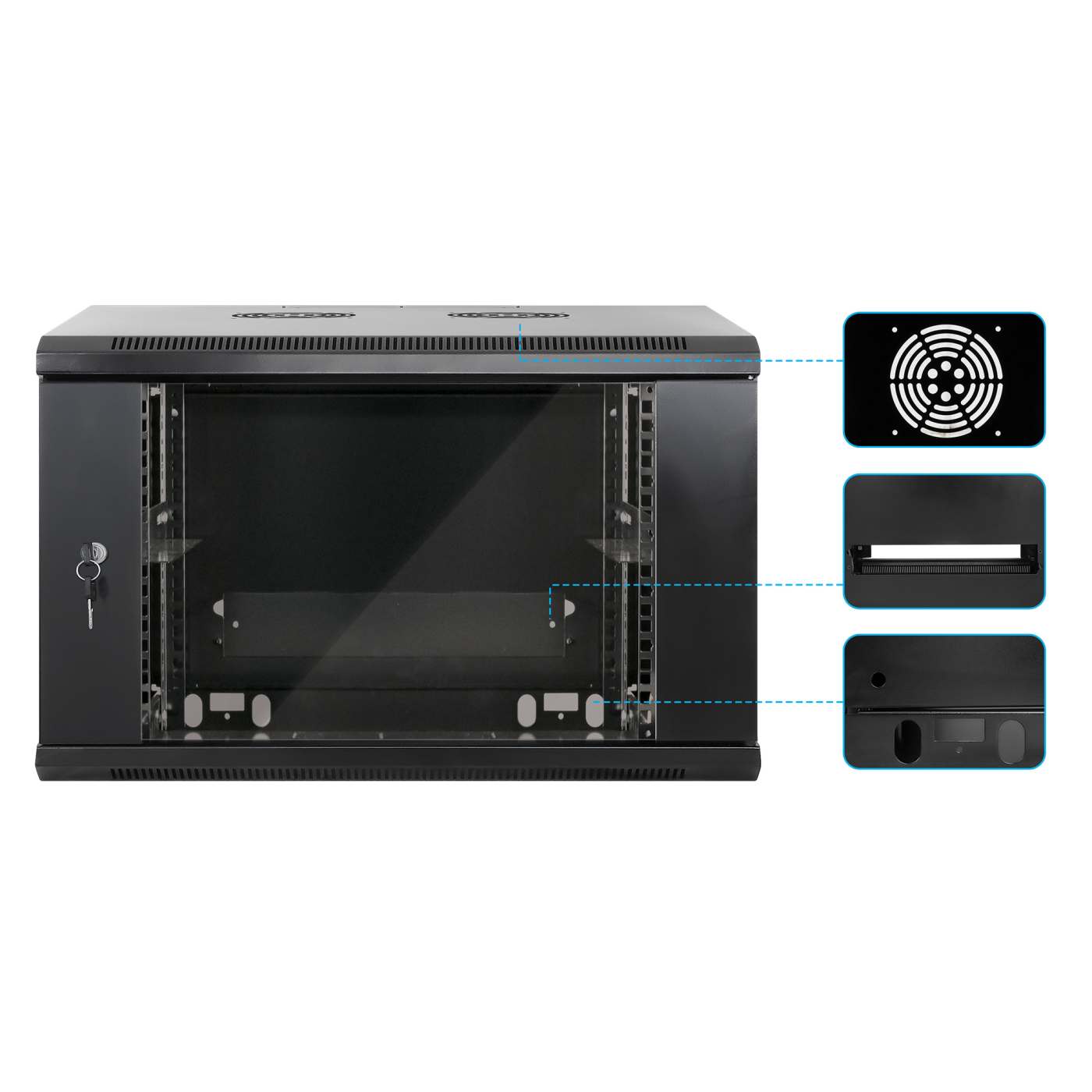 Gabinete mural de 19", 6U, Ensamblado Image 6