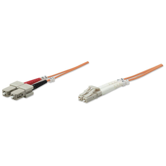 Cable de conexión de fibra óptica LC a SC UPC de 2 m, 3,0 mm, dúplex, LSZH, OM1 multimodo, naranja Image 1