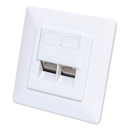 Placa de pared RJ45 blindada de 2 puertos Cat6 10G Image 1