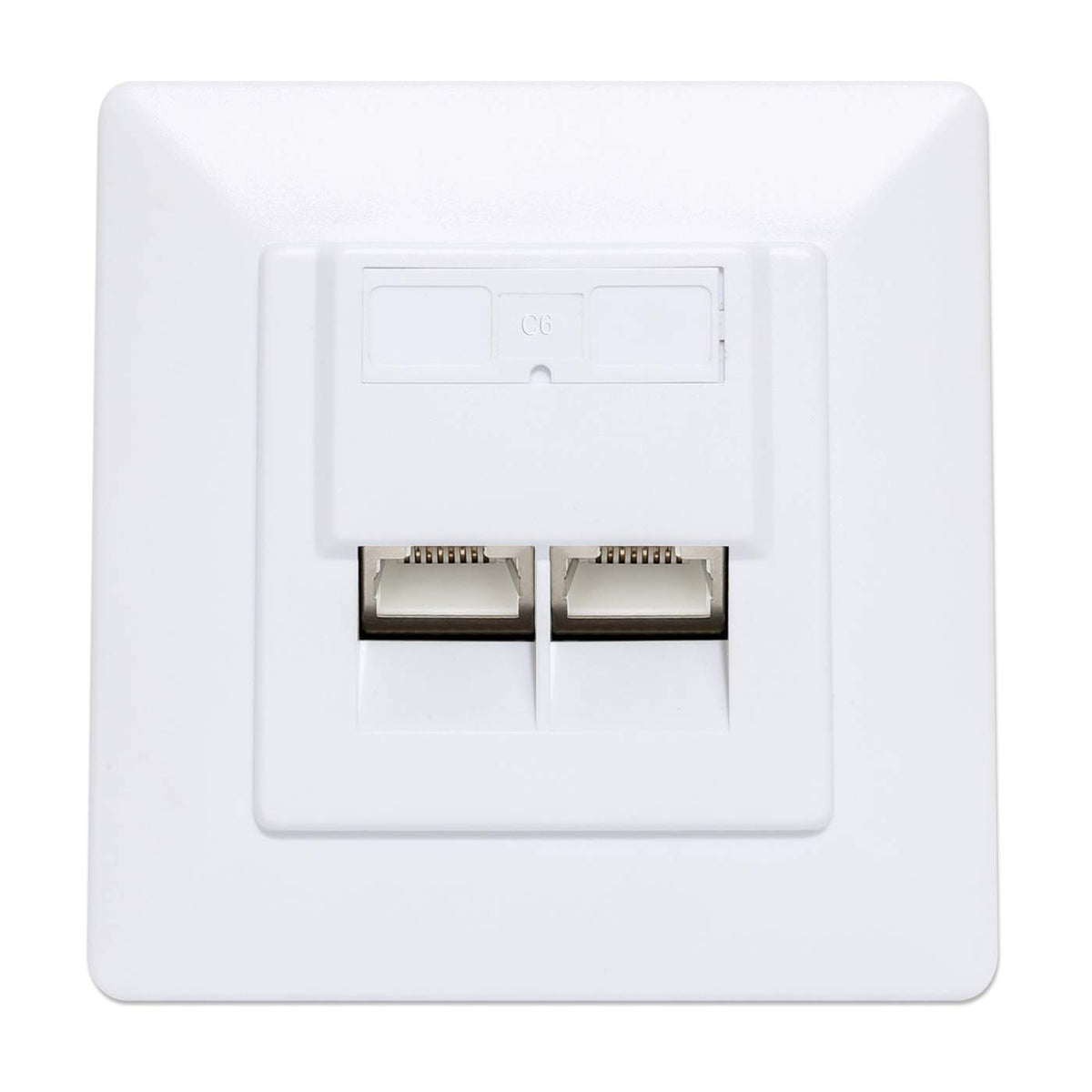 Placa de pared RJ45 blindada de 2 puertos Cat6 10G Image 3