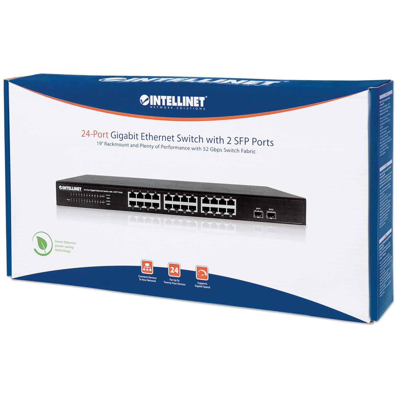 Switch de 24 Puertos Gigabit Ethernet con 2 puertos SFP Packaging Image 2