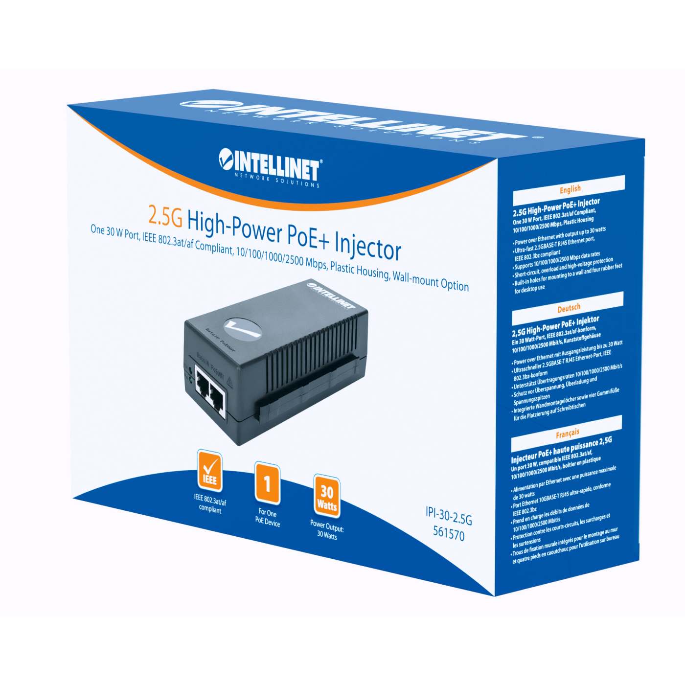 Inyector PoE+ de alta potencia 2.5G Packaging Image 2