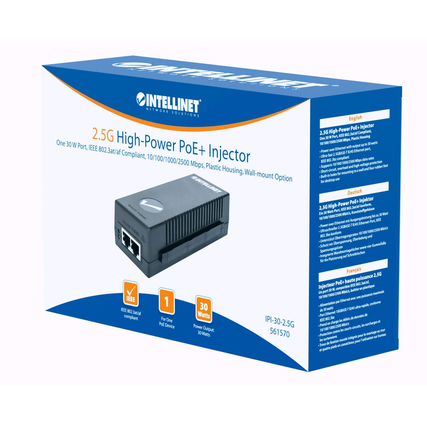Inyector PoE+ de alta potencia 2.5G Packaging Image 2
