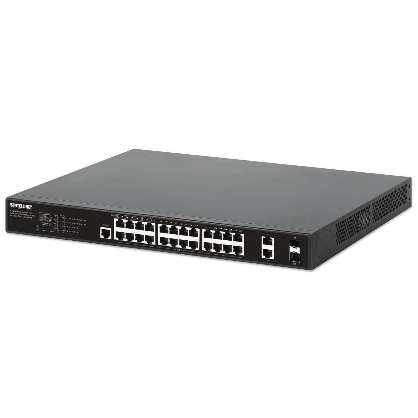 Switch PoE++ de 26 puertos L2+ totalmente gestionado con 24 puertos Gigabit Ethernet y 2 puertos combo Base-T/SFP Image 1