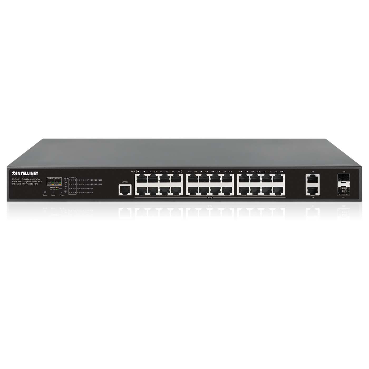 Switch PoE++ de 26 puertos L2+ totalmente gestionado con 24 puertos Gigabit Ethernet y 2 puertos combo Base-T/SFP Image 5