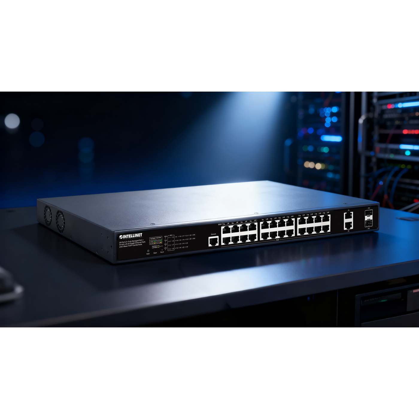 Switch PoE++ de 26 puertos L2+ totalmente gestionado con 24 puertos Gigabit Ethernet y 2 puertos combo Base-T/SFP Image 7