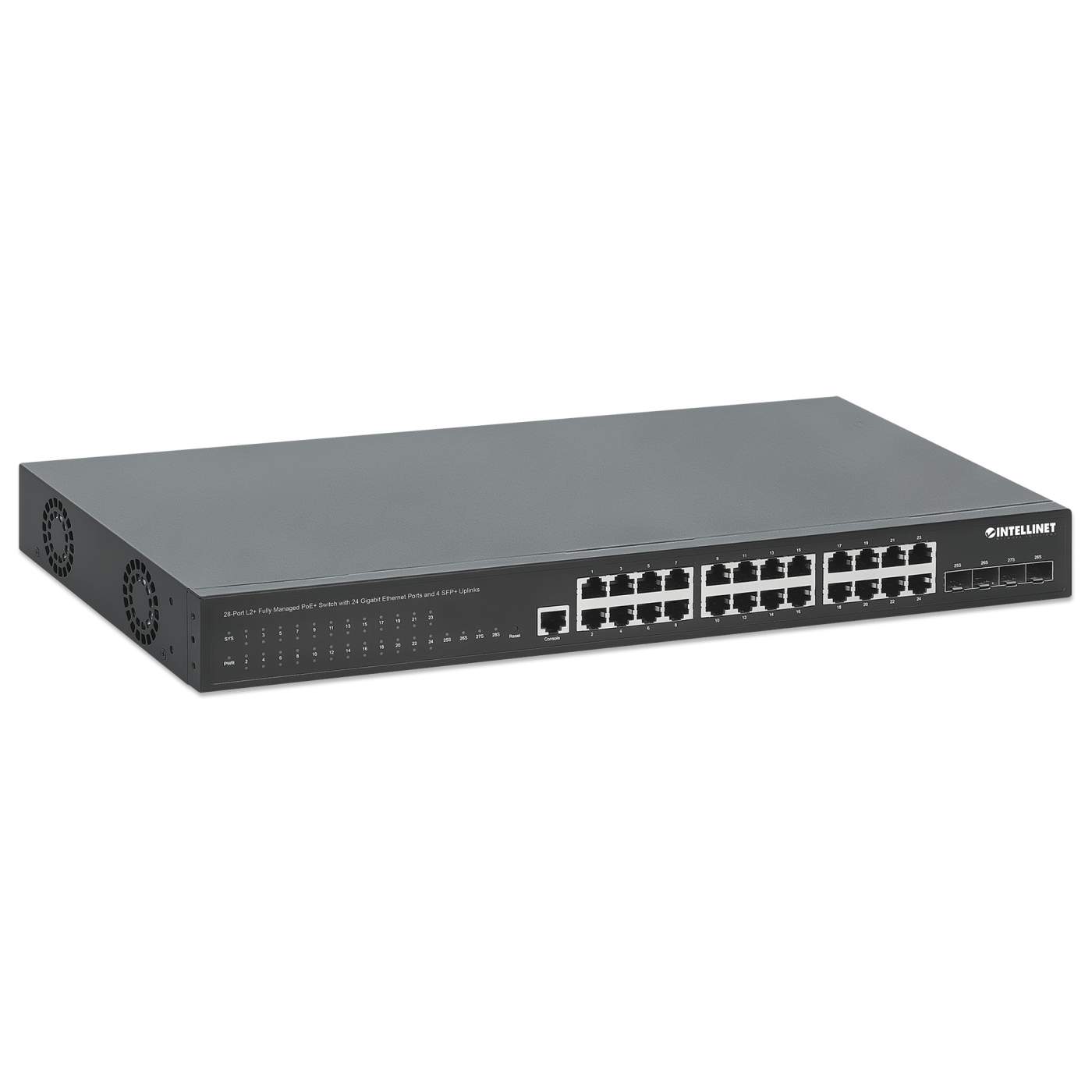Switch PoE+ Administrable L2+ con 24 puertos Gigabit y 4 puertos SFP+ Image 3