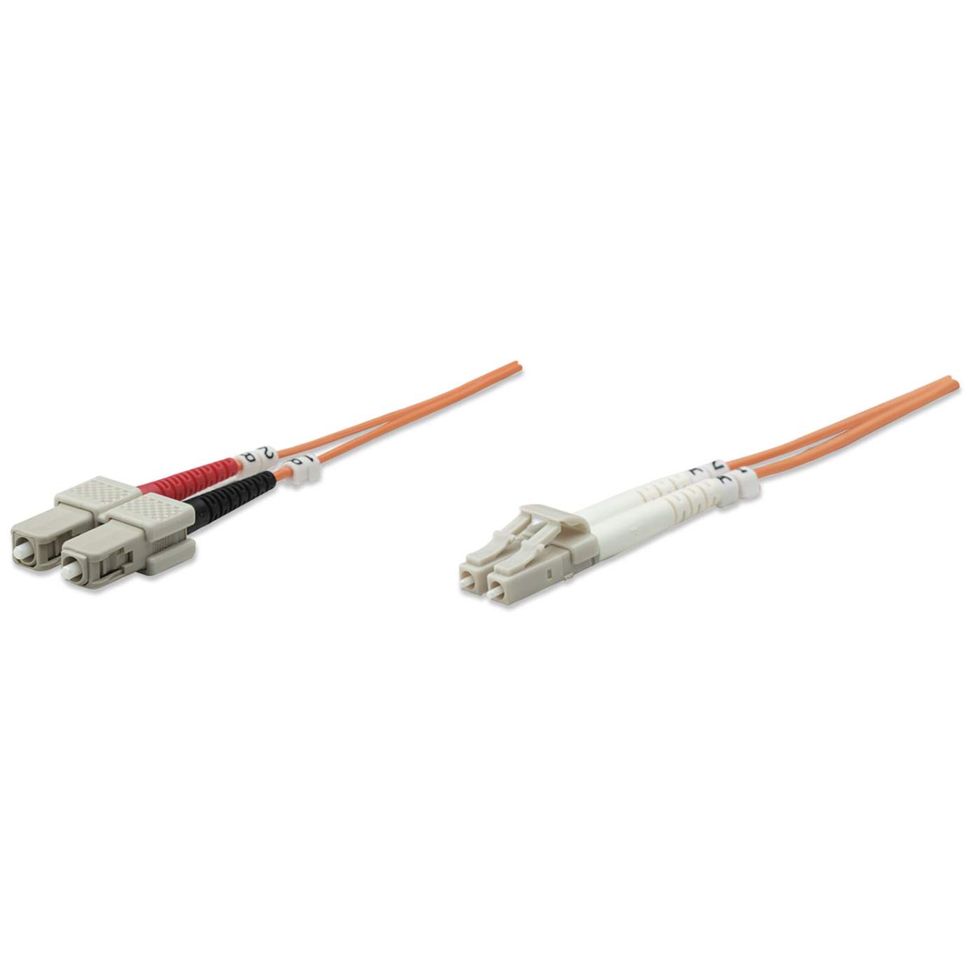 Cable de conexión de fibra óptica LC a SC UPC de 3 m, 3,0 mm, dúplex, LSZH, OM1 multimodo, naranja Image 1