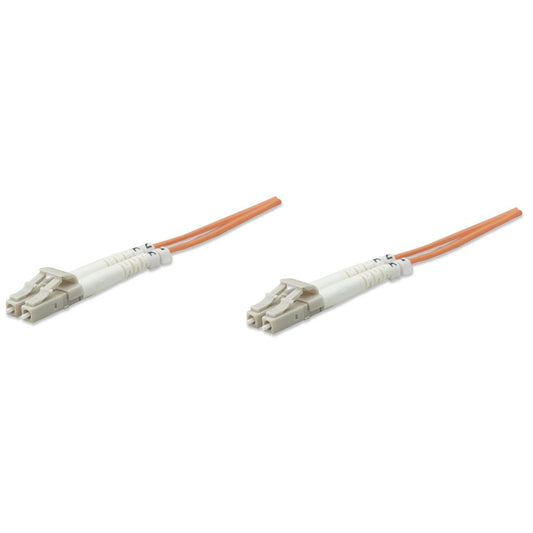 Cable de fibra óptica de 5 m LC a LC UPC, 3,0 mm, dúplex, LSZH, OM1 multimodo, naranja Image 1