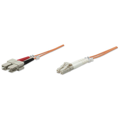 Cable de conexión de fibra óptica LC a SC UPC de 5 m, 3,0 mm, dúplex, LSZH, OM1 multimodo, naranja Image 1