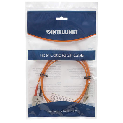 Cable de conexión de fibra óptica LC a SC UPC de 5 m, 3,0 mm, dúplex, LSZH, OM1 multimodo, naranja Packaging Image 2