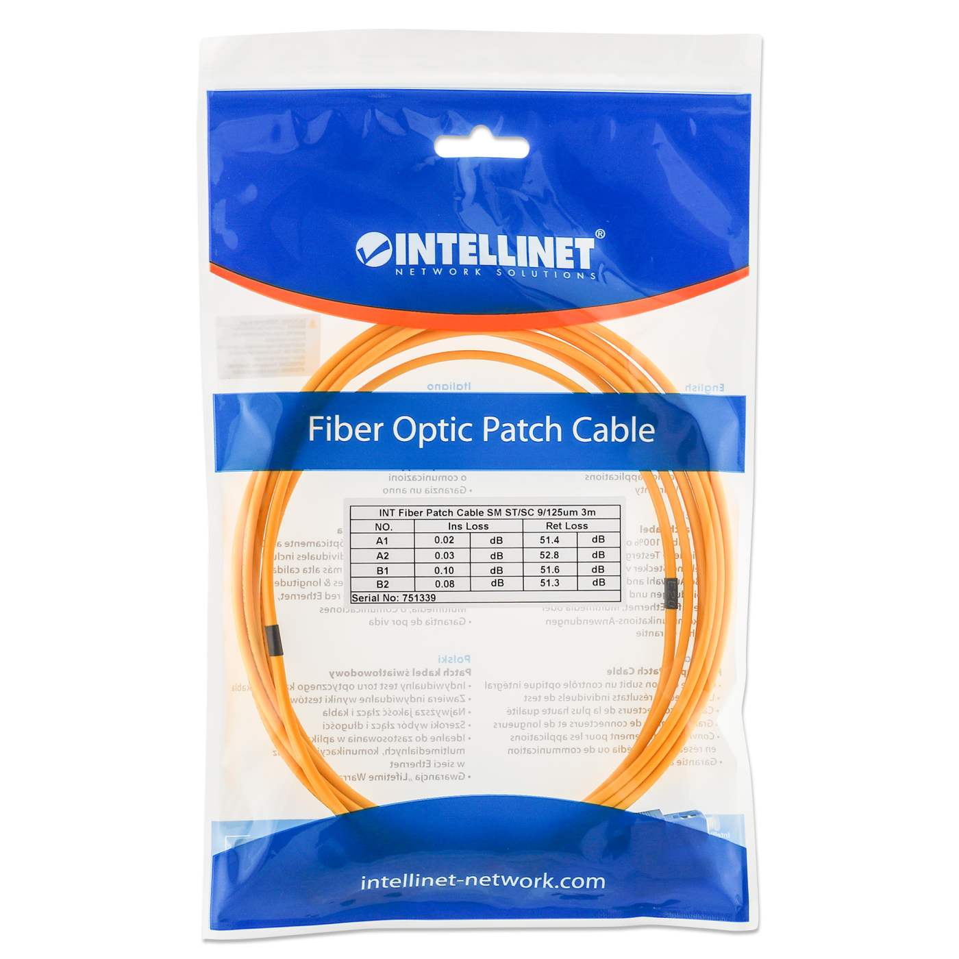 Jumper de Fibra Óptica Duplex Singlemode ST/SC 9/125um, 5M Packaging Image 2