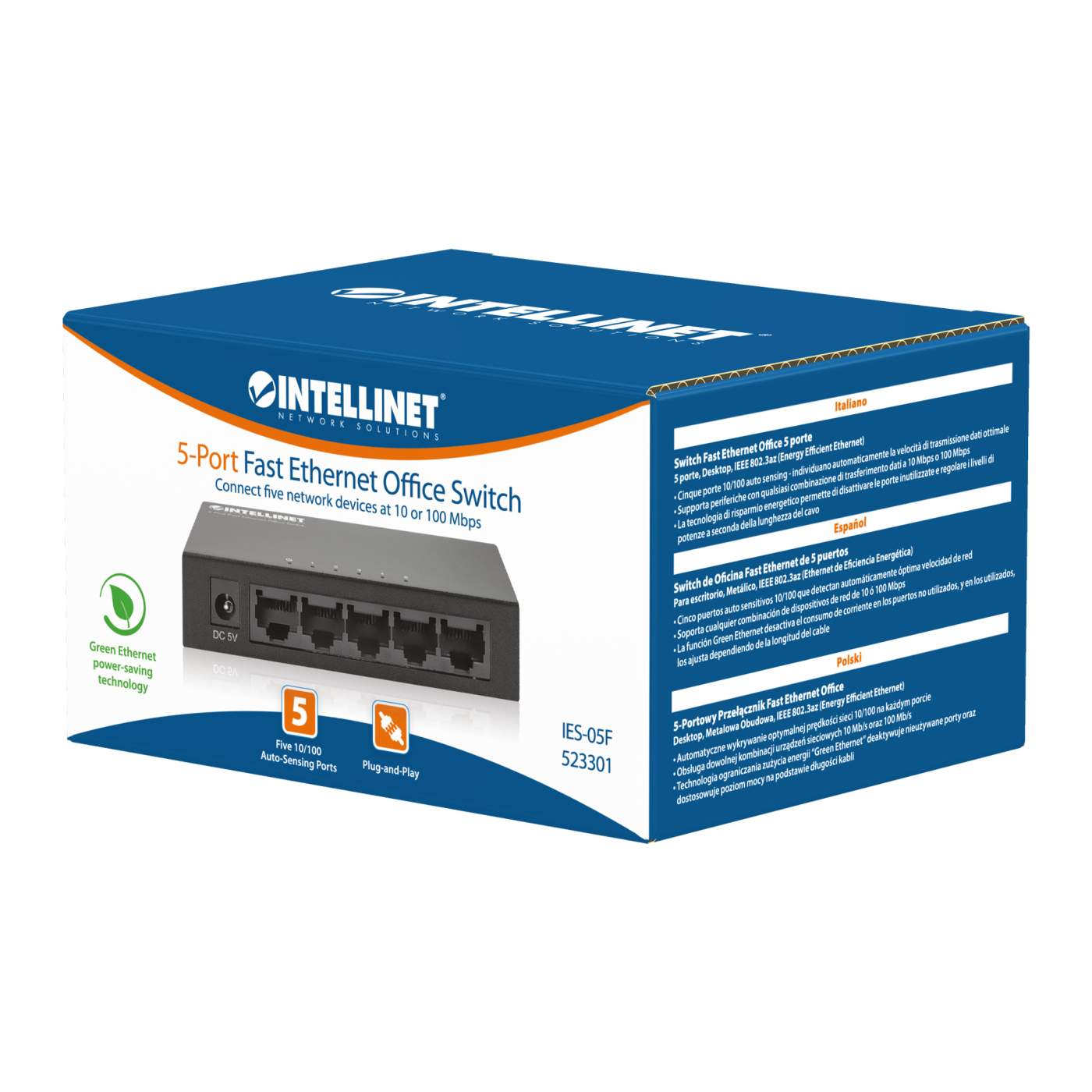 Switch de Oficina Fast Ethernet de 5 puertos Packaging Image 2