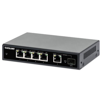 Switch PoE+ con 5 puertos Gigabit y 1 puerto SFP Image 1