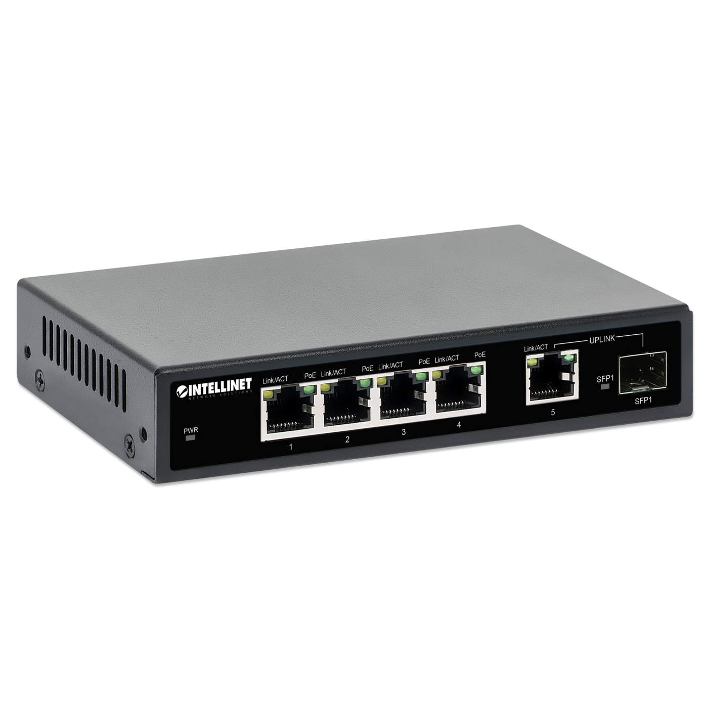 Switch PoE+ con 5 puertos Gigabit y 1 puerto SFP Image 3