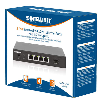 Switch de 5 puertos con 4 puertos de 2.5 GE y 1 enlace ascendente SFP+ Packaging Image 2