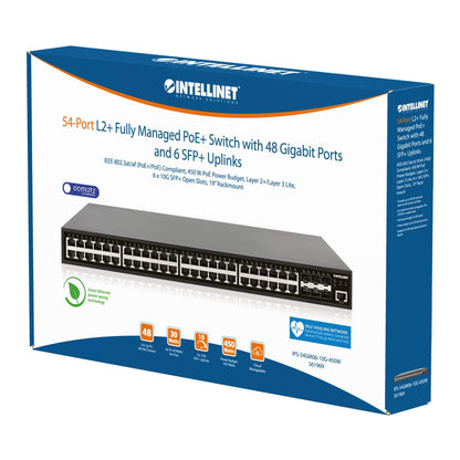 Switch administrado de capa 2+ PoE+ Gigabit Ethernet de 48 puertos con seis enlaces ascendentes SFP+ de 10 G Packaging Image 2