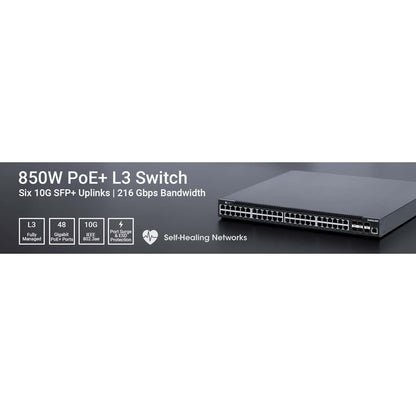 Switch PoE+ Capa 3 (L3) con 48 puertos Gigabit y 6 puertos uplink SFP+ Image 13