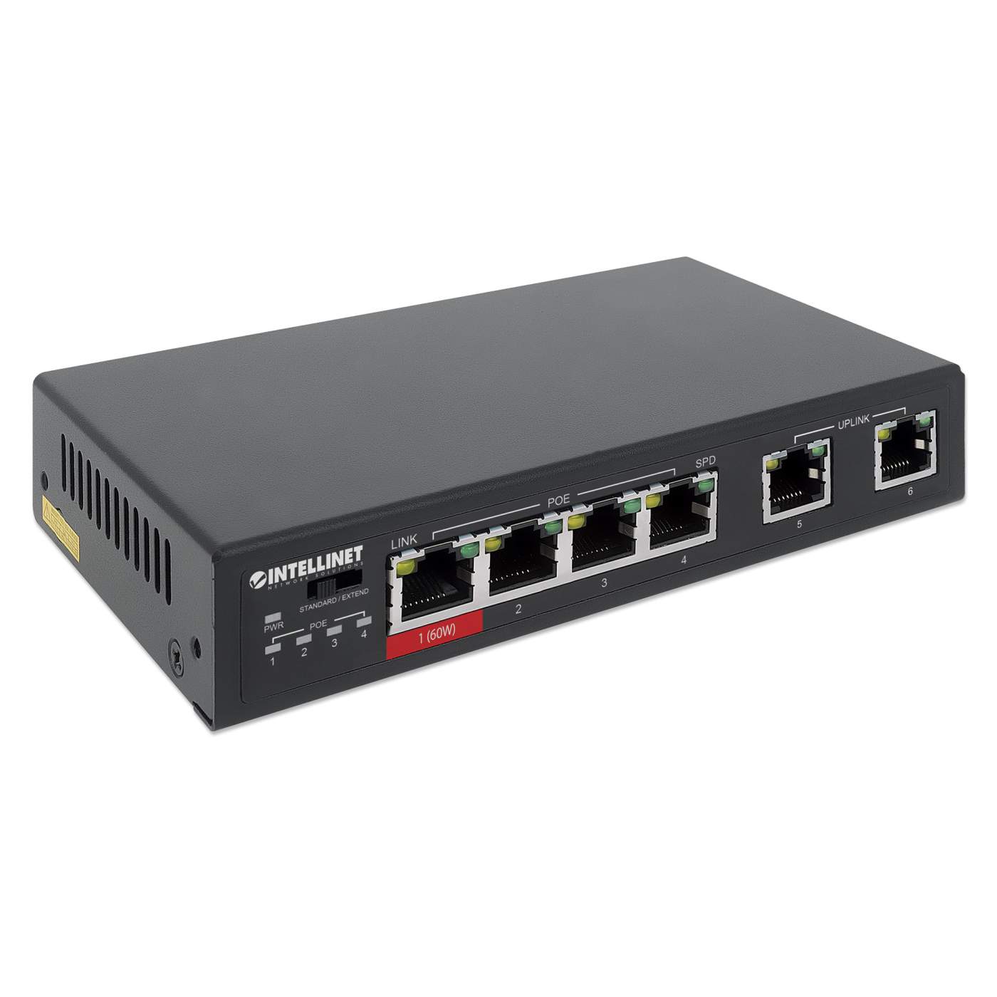 Switch con 6 puertos Fast Ethernet, (3 PoE+, 1 PoE de Alta Potencia y 2 de enlace) Image 3