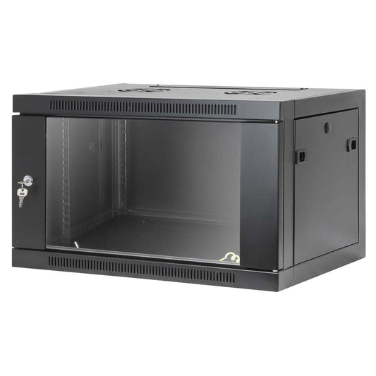 Gabinete de red para montaje en pared sin herramientas de 6U 19", 450 mm de profundidad, negro Image 1