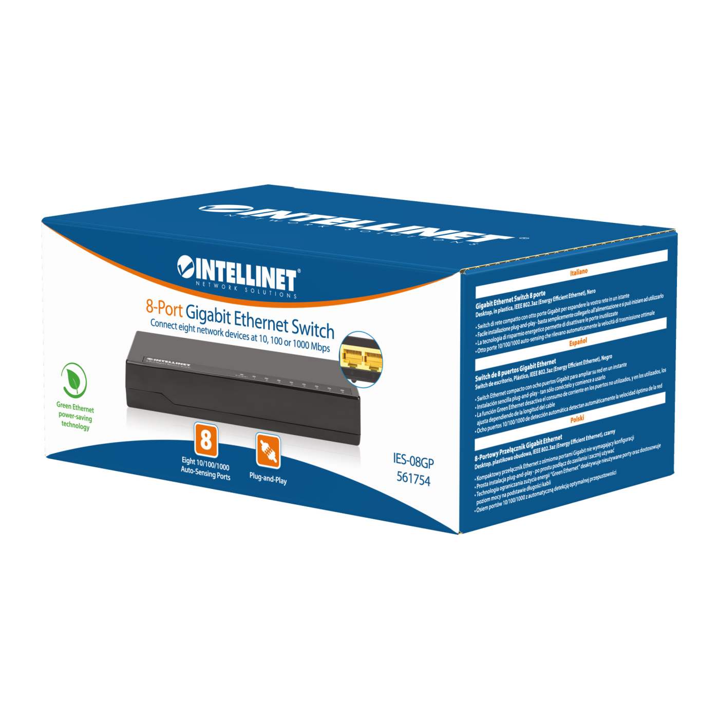 Switch de 8 puertos Gigabit Ethernet Packaging Image 2