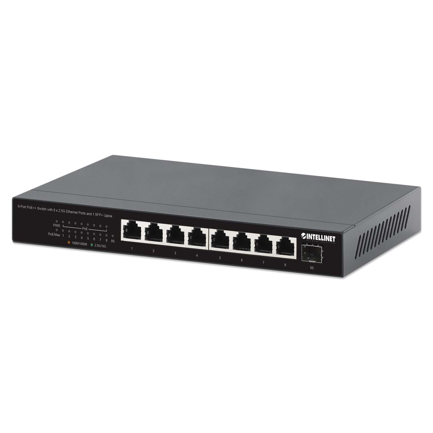 Switch PoE++ de 9 puertos con 8 puertos Ethernet de 2,5 G y 1 enlace Uplink SFP+ de 230 W Image 1