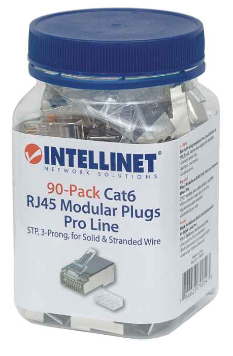 Plugs Modulares RJ45 Cat6, Pack con 90 piezas, Línea Pro Packaging Image 2