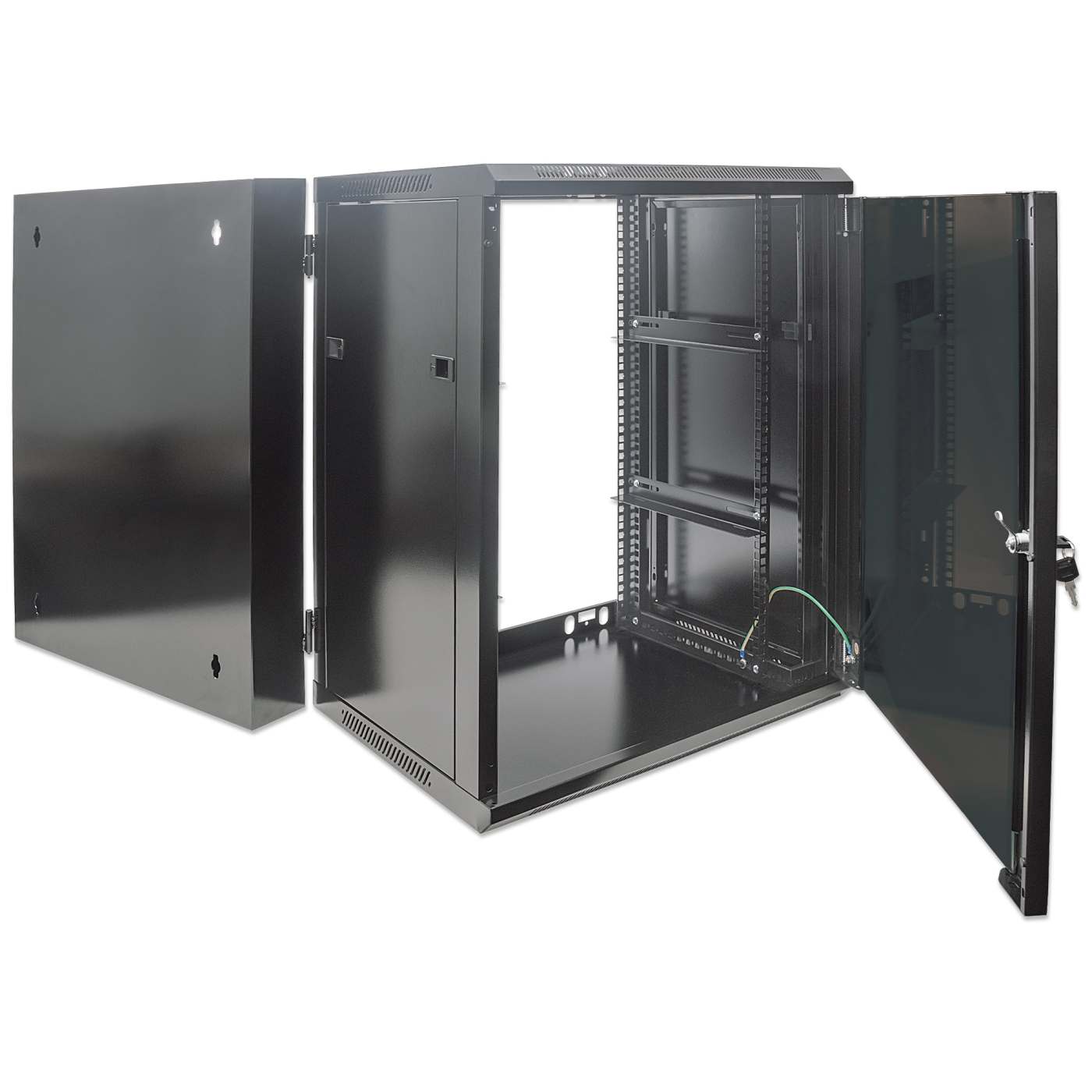 Gabinete mural abatible 19", 9U, Ensamblado Image 7