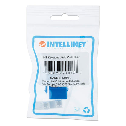 Jack Keystone perforado Cat6, azul Packaging Image 2
