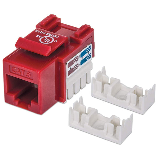 Enchufe Keystone perforado Cat6, rojo Image 1