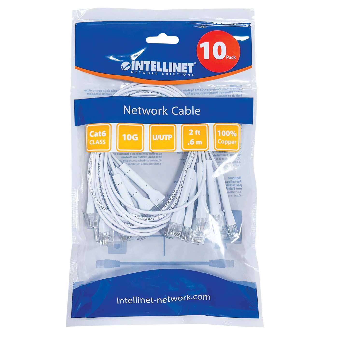 Paquete de 10 cables patch Cat6 FlexyBoot Slim, 0.6 m, U/UTP Packaging Image 2