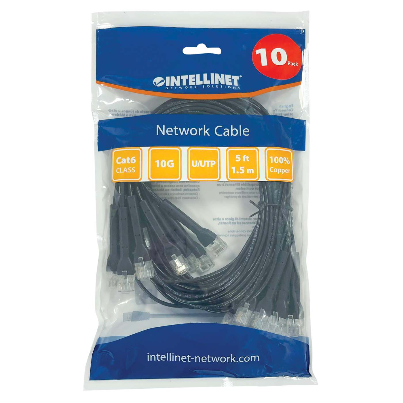 Paquete de 10 cables patch Cat6, FlexyBoot Slim, 1.5 m , U/UTP Packaging Image 2