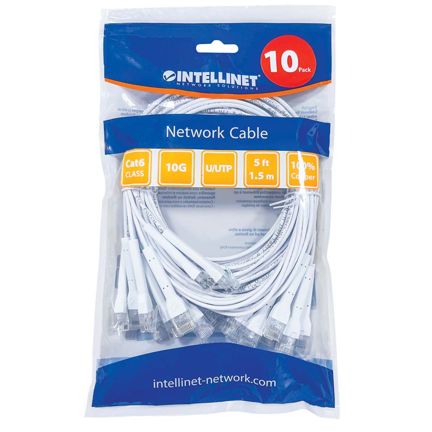 Paquete de 10 cables patch Cat6 FlexyBoot Slim, 1.5 m, U/UTP Packaging Image 2