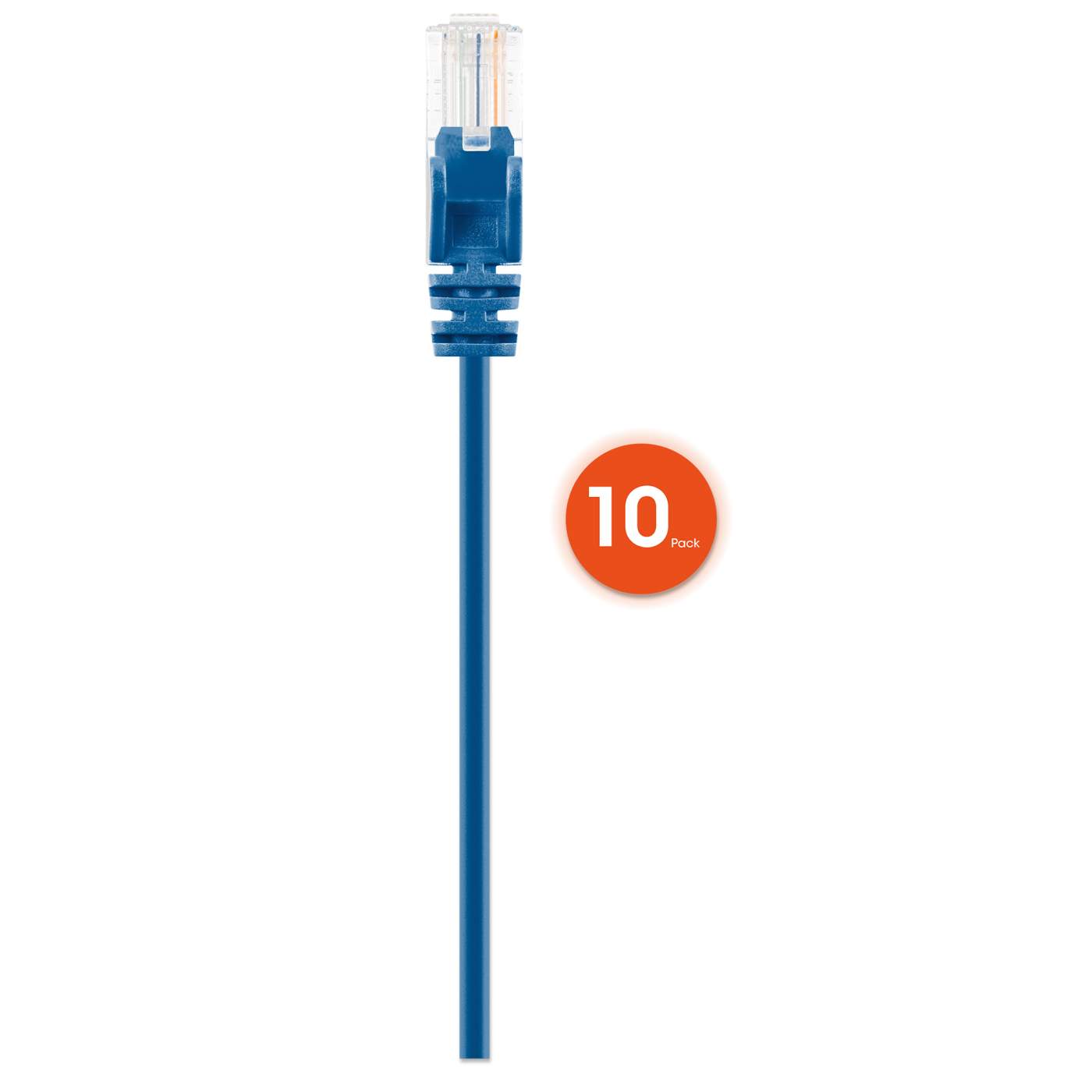 Cable de parche de red Cat6 U/UTP delgado, 0,5 pies, azul, paquete de 10 Image 4