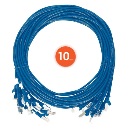 Cable de parche de red Cat6 U/UTP delgado, 1 pie, azul, paquete de 10 Image 7