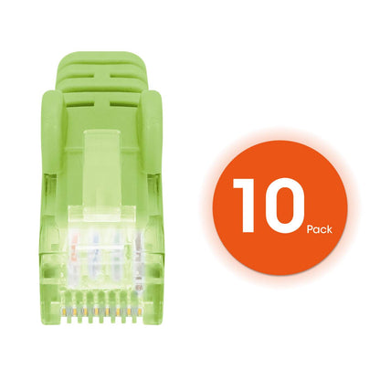 Paquete de 10 cables patch slim Cat6 U/UTP, 0.3 m, verde Image 5