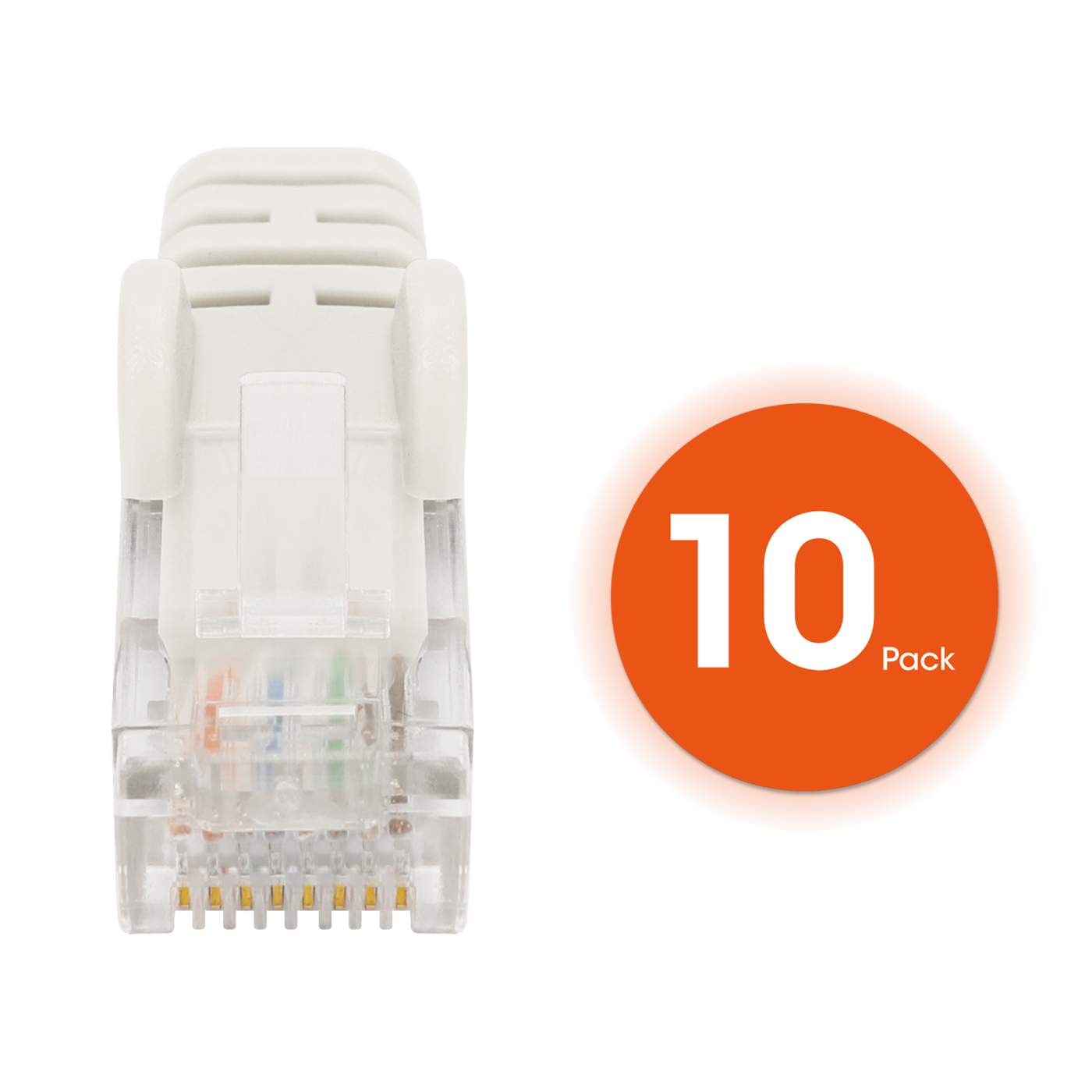 Cable de parche de red Cat6 U/UTP delgado, 1 pie, blanco, paquete de 10 Image 5