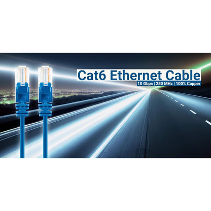 Cable de Red Cat6 U/UTP Delgado, 10 pies, Azul, Paquete de 10 Image 3