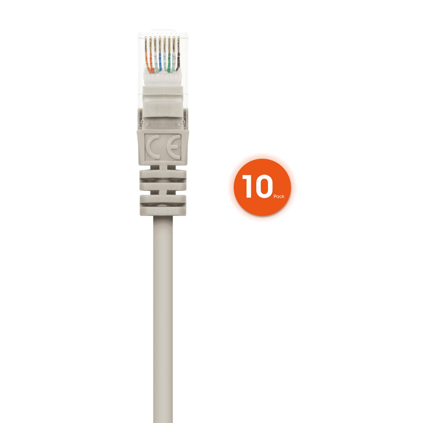 Paquete de 10 cables patch slim Cat6 U/UTP, 4.5 m, gris Image 4
