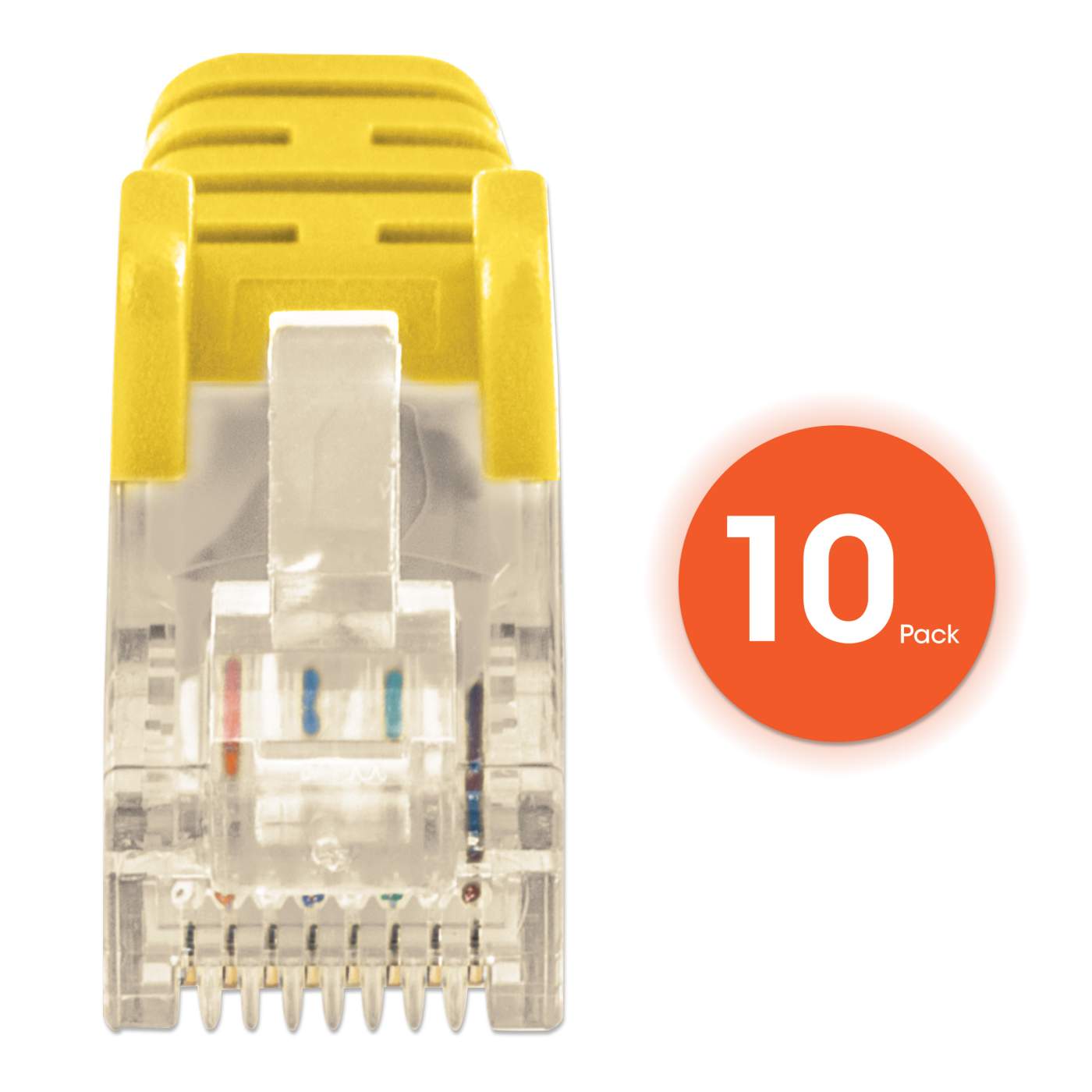Paquete de 10 cables patch slim Cat6 U/UTP, 5 m, amarillo Image 5