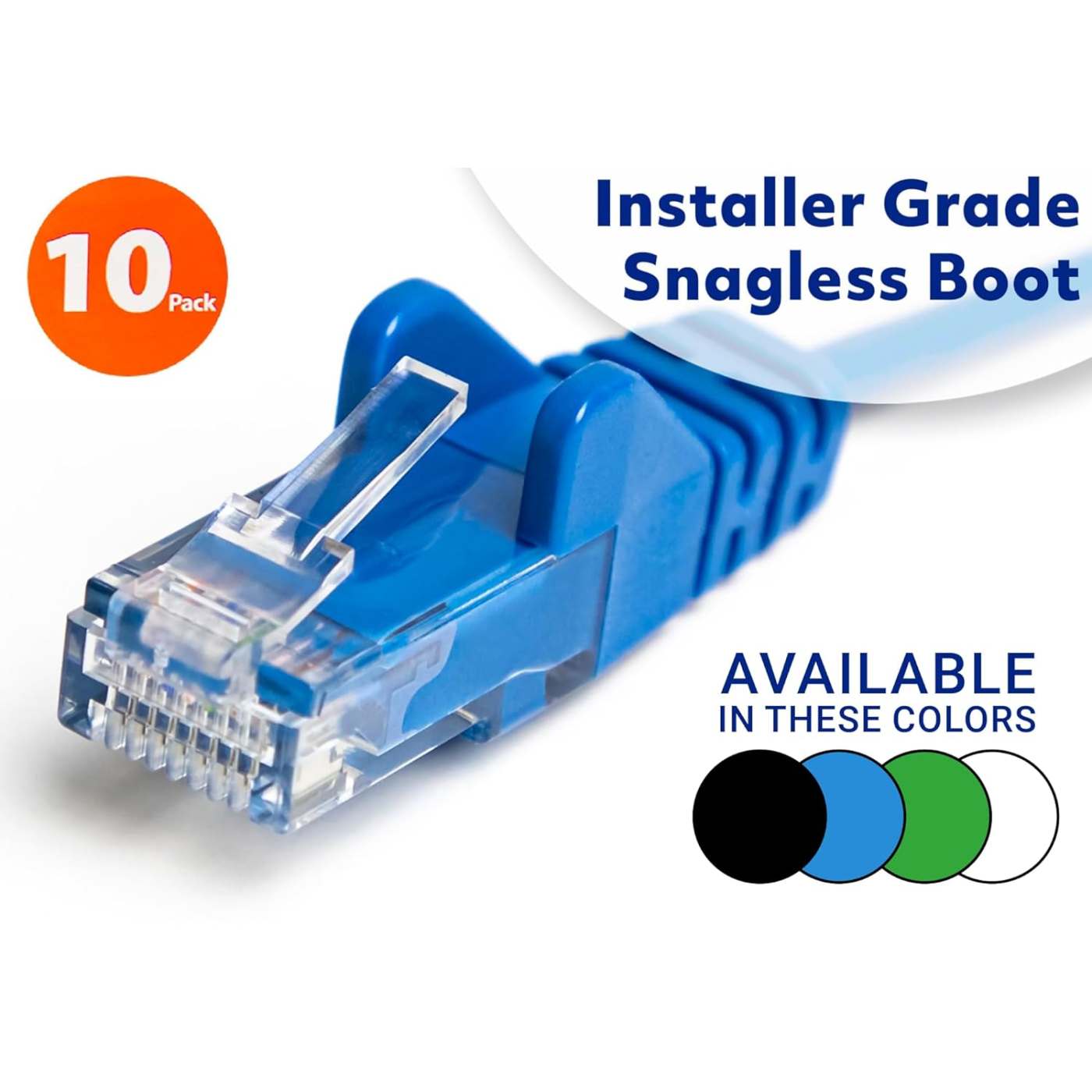Cable de parche de red Cat6 U/UTP delgado, 20 pies, negro, paquete de 10 Image 9