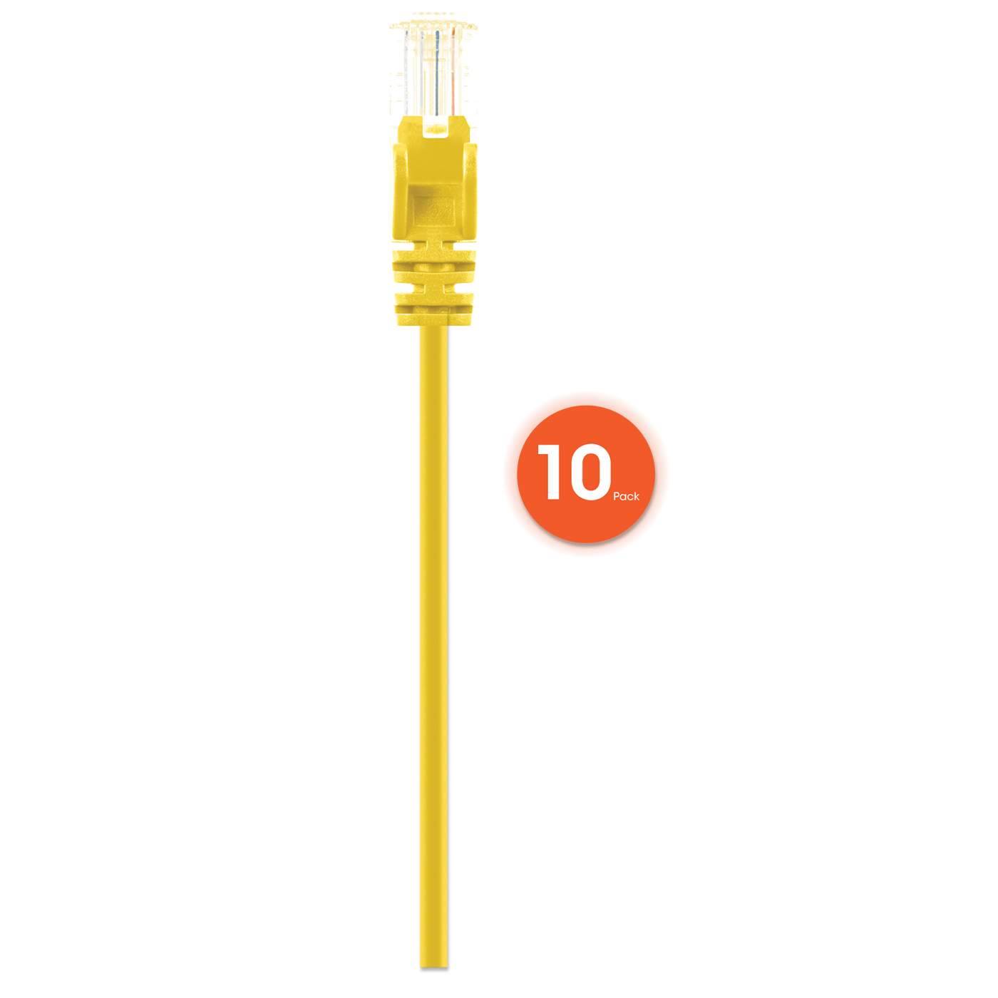 Paquete de 10 cables patch slim Cat6 U/UTP, 1 m, amarillo Image 4