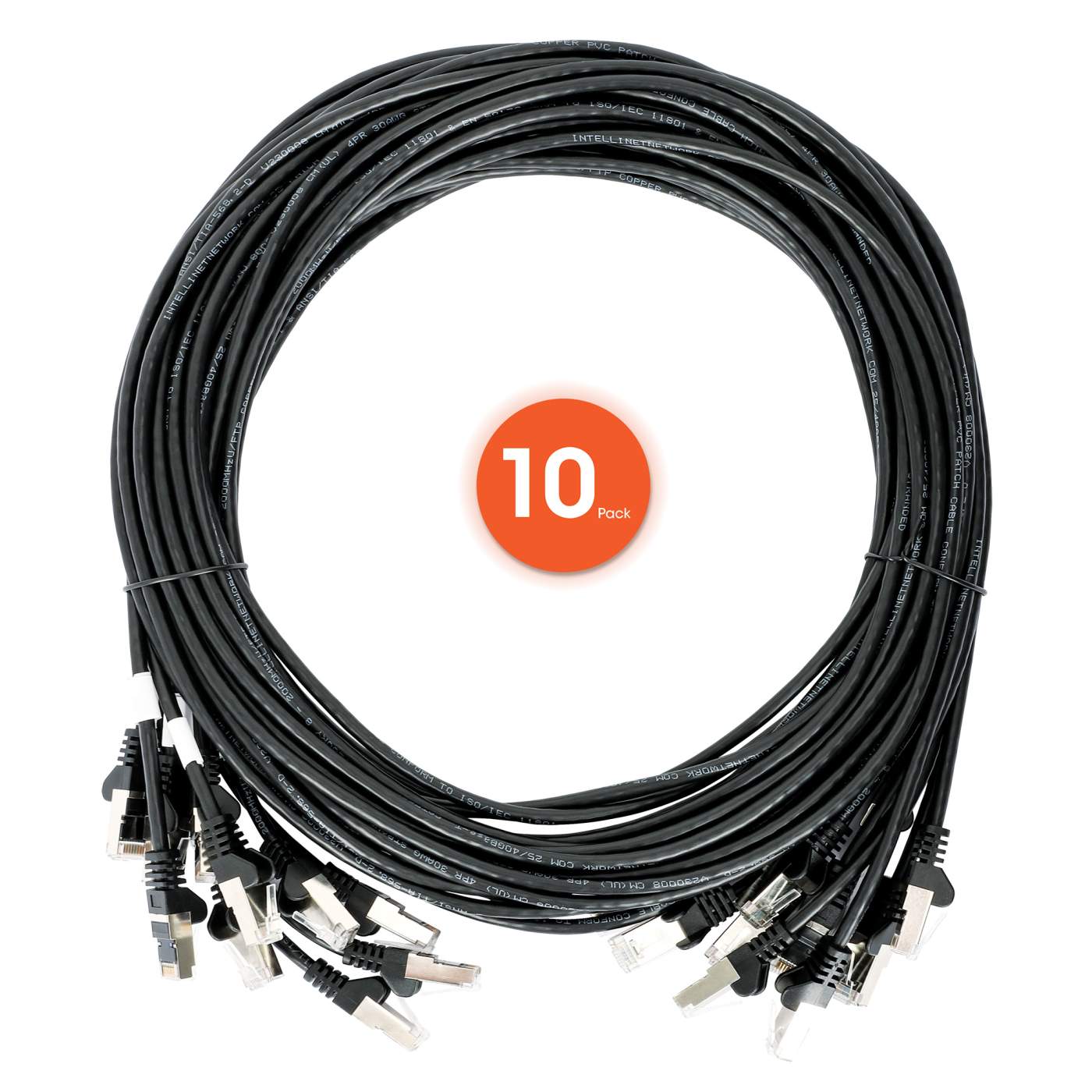 cable de red Cat6 U/UTP delgado de 5 ft, negro, paquete de 10 piezas Image 8