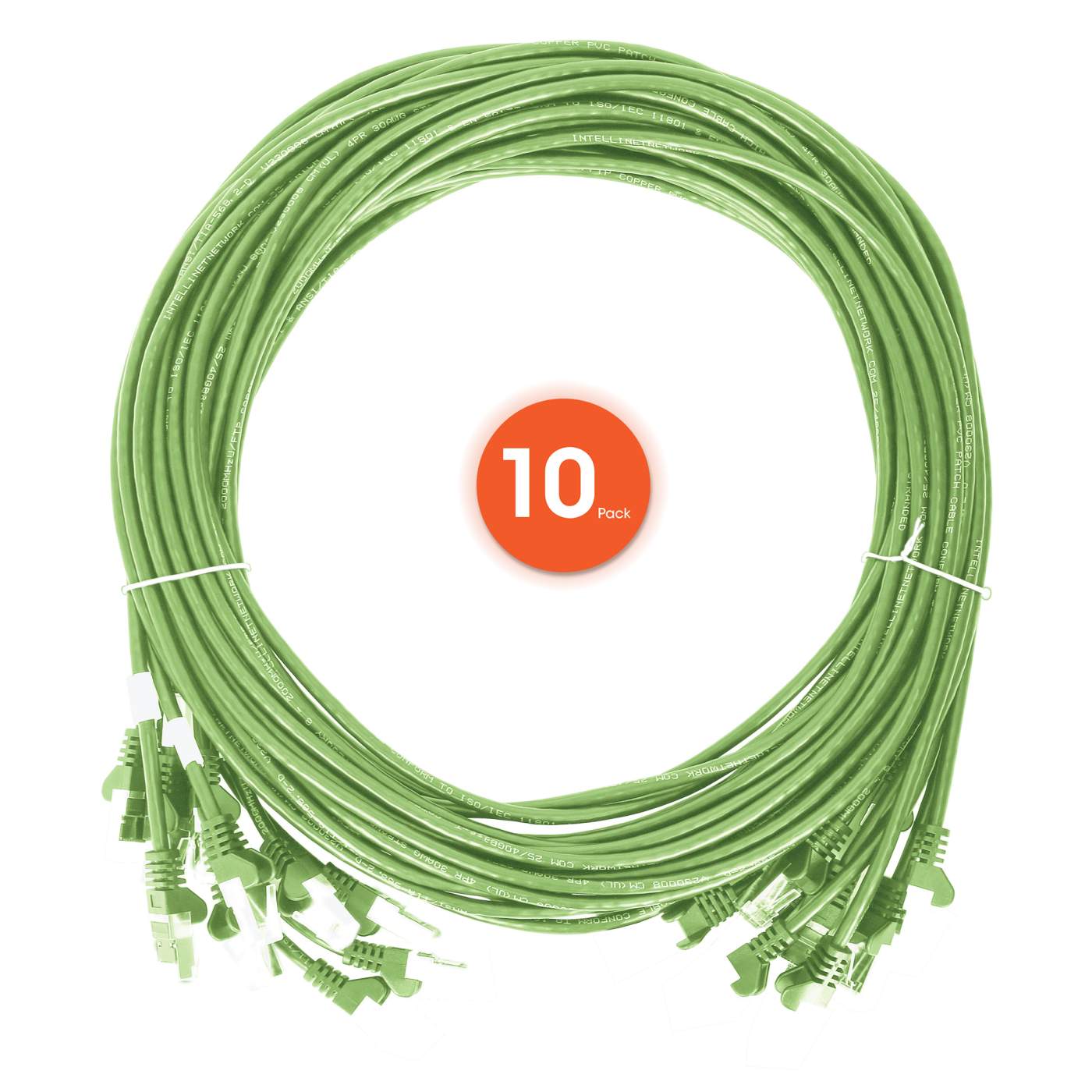 Paquete de 10 cables patch slim Cat6 U/UTP, 1.5 m, verde Image 7