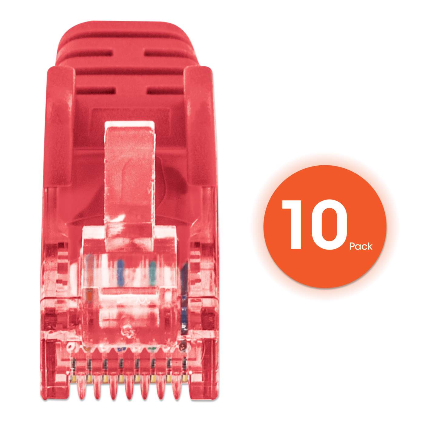 Paquete de 10 cables patch slim Cat6 U/UTP, 1.5 m, rojo Image 5