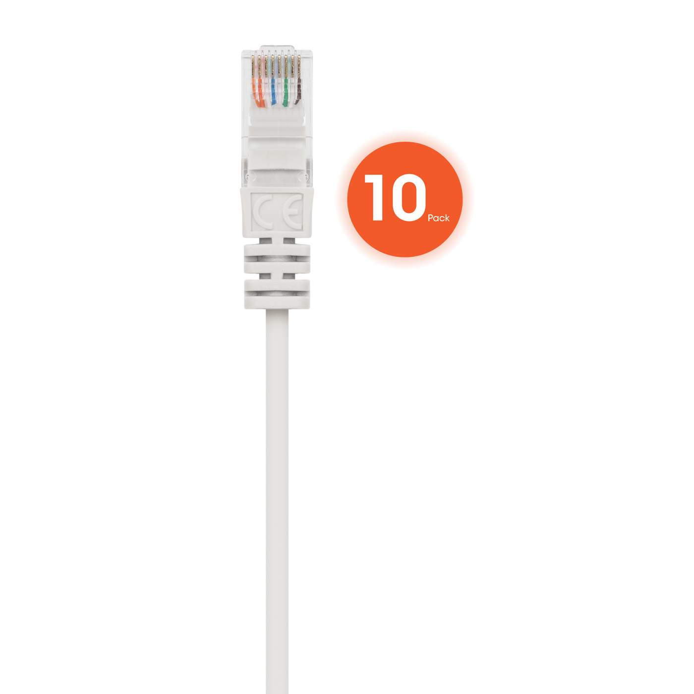 Cable INT Patch Slim Cat.6 UTP de 1,5 m/5 pies, color blanco, 10 unidades por bolsa. Image 4