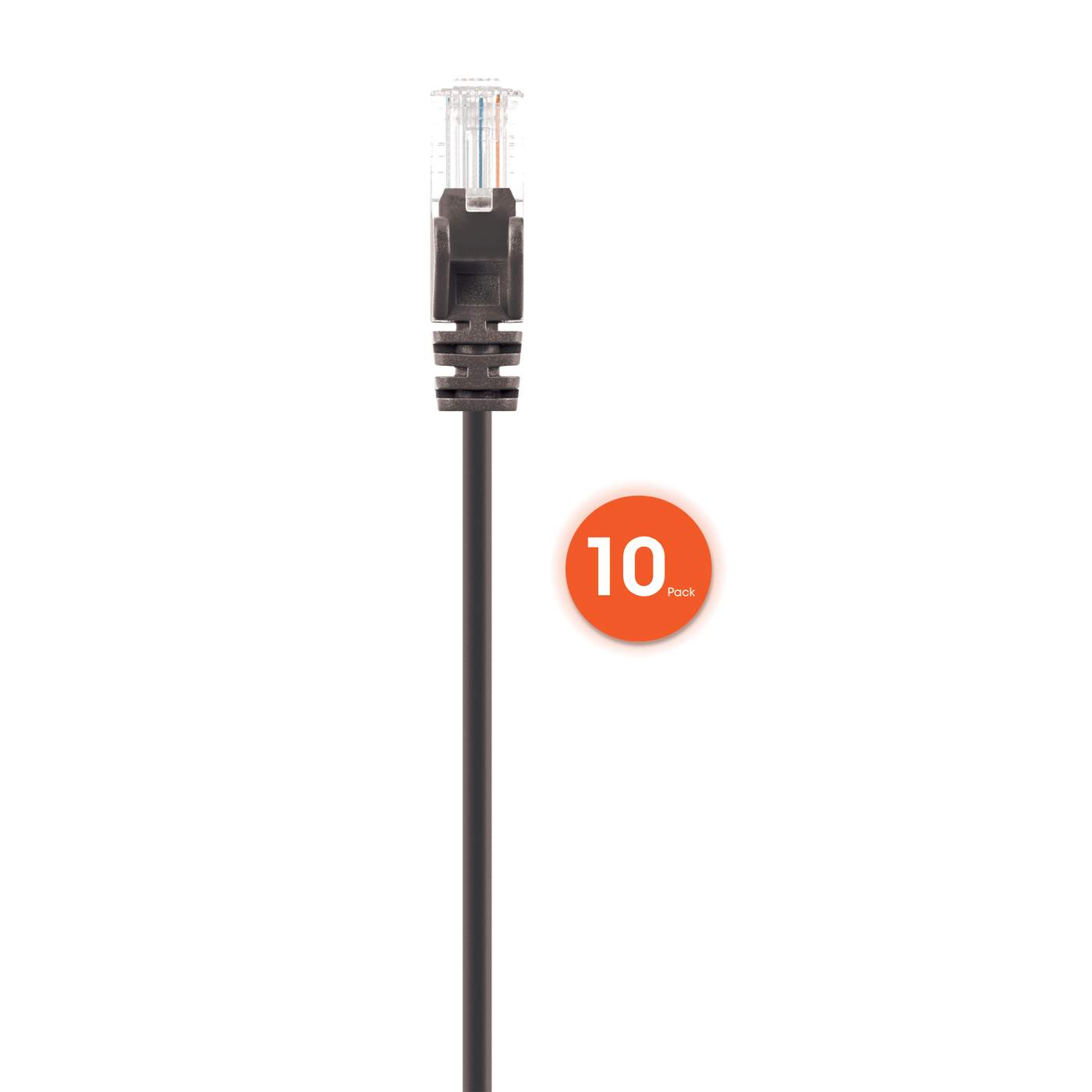 Cable de red Cat6 U/UTP delgado de 7 ft, negro, paquete de 10 piezas Image 5