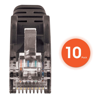 Cable de red Cat6 U/UTP delgado de 7 ft, negro, paquete de 10 piezas Image 6