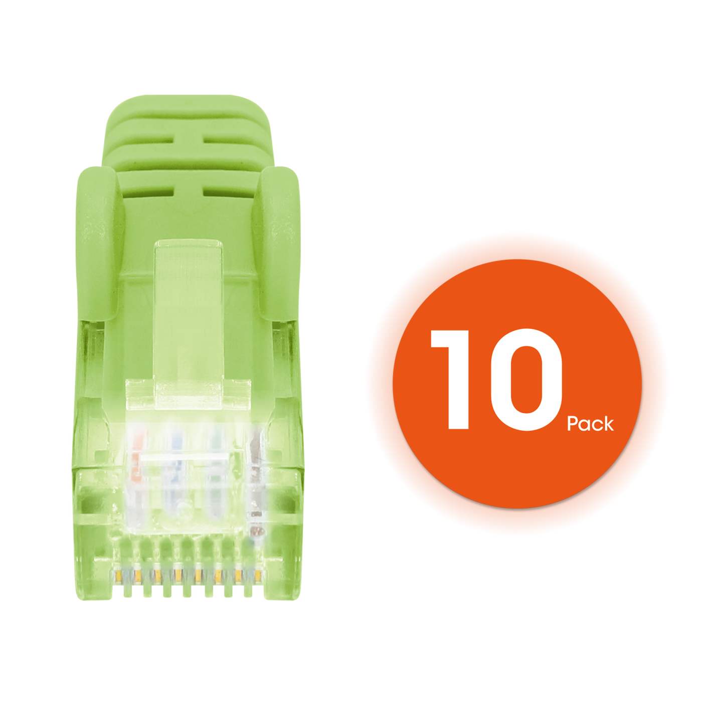 Paquete de 10 cables patch slim Cat6 U/UTP, 2 m, verde Image 5