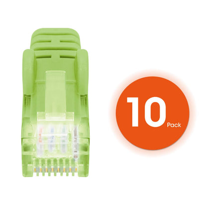Paquete de 10 cables patch slim Cat6 U/UTP, 2 m, verde Image 5